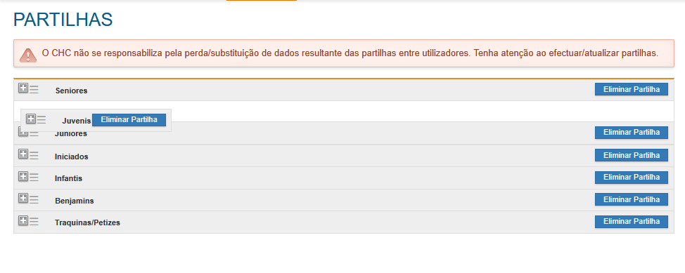 reorganizar partilhas